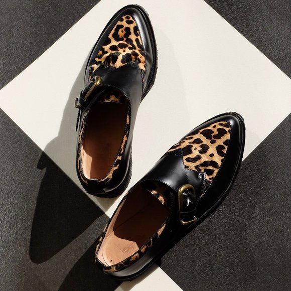 Black and leopard mohair Sigerson Morrison monks - Picture 3 of 3